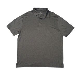 Nat Nast Men's Large Polo Shirt Solid Gray Polyester Spandex Short Sleeve
